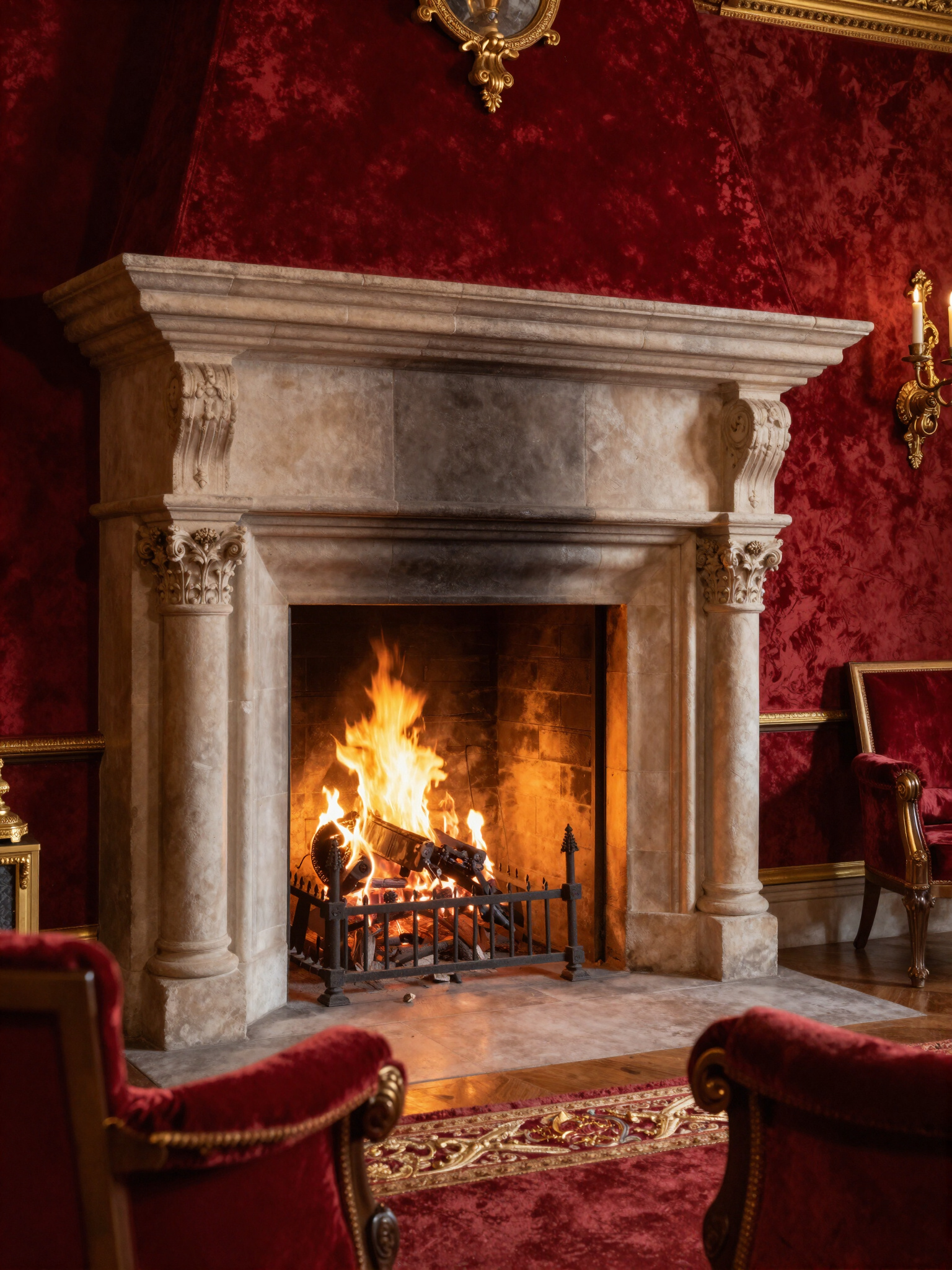 Kaminlounge des Chateau